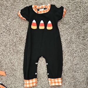 Charming Black and Orange Kids Bodysuit
